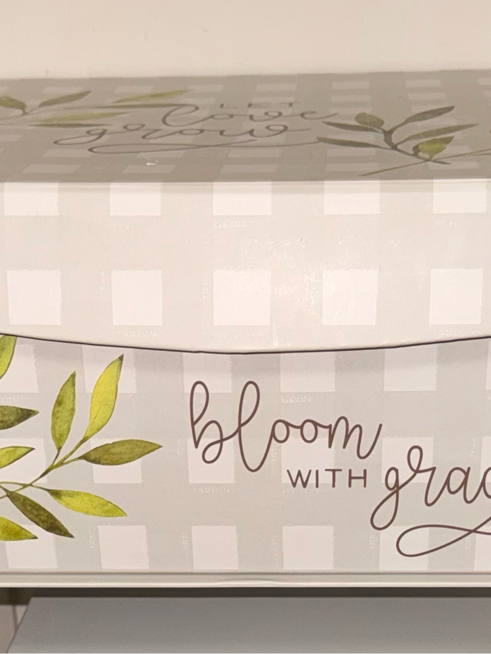 Bloom With Grace Decorative Storage Box - Gray & Green